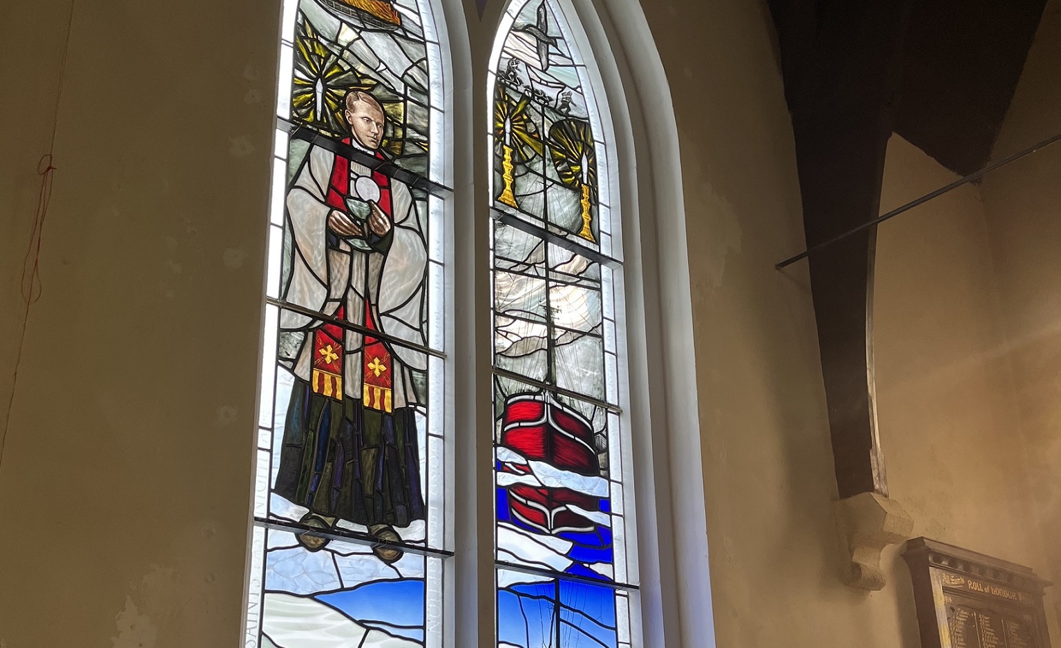New stainedglass window in All Saints Church Dunedin Heritage New